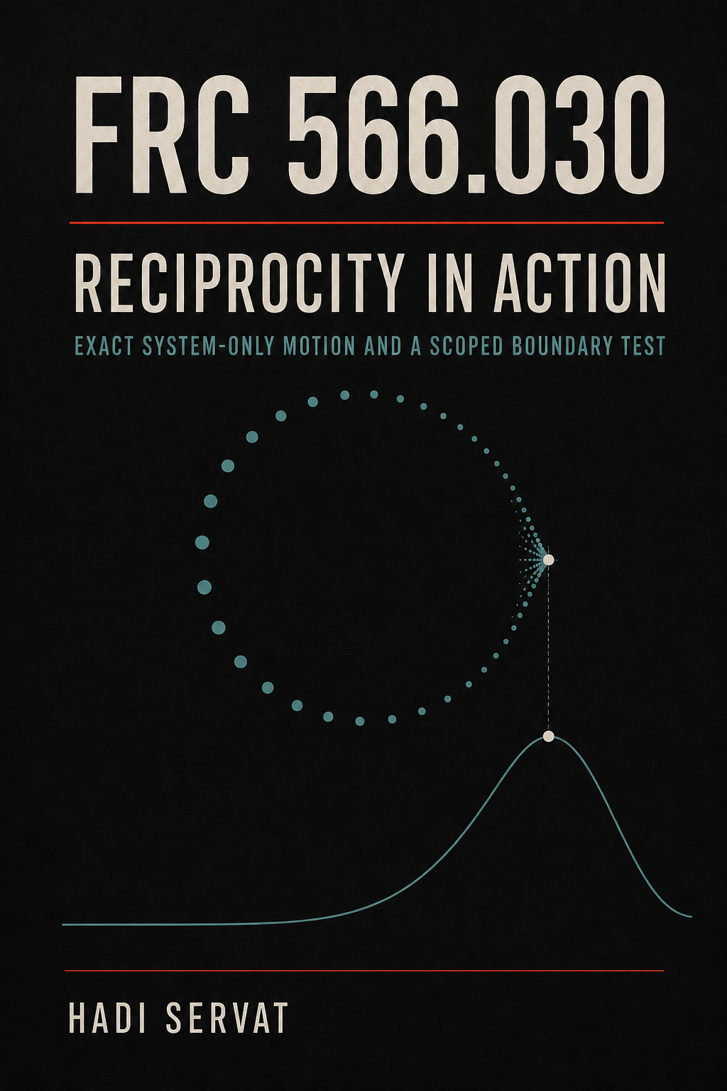 Cover art for FRC-566-030: Reciprocity in Action v1.3: Exact System-Only Motion and a Scoped Boundary Test